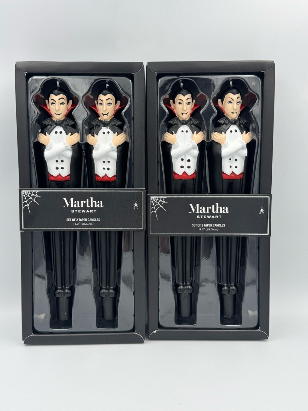 Martha Stewart Halloween Vampire Dracula Taper Candles Set of 4 NIB 11.2"